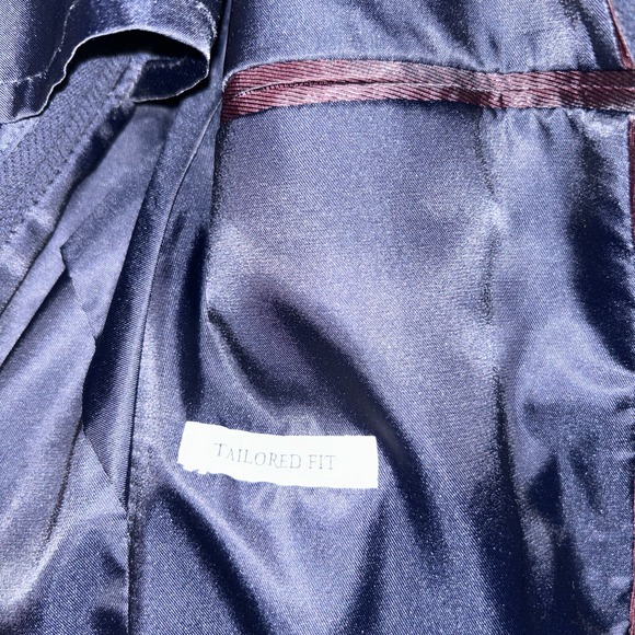 Jos A. Bank Tailored Fit Navy Herringbone Blazer 43R Gold Buttons Preppy Dad - Picture 13 of 16